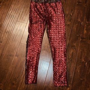 Rose Gold snd Black Sequins Pants